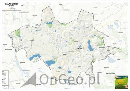 Mapa gminy Zbójno